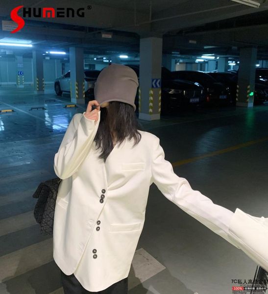 women's suits & blazers 2021 early autumn style high street white v-neck ladies suit jacket fashion simple loose solid office lady, White;black
women's suits & blazers 2021 early autumn style high street white v-neck ladies suit jacket fashion simple loose solid office lady, White;black