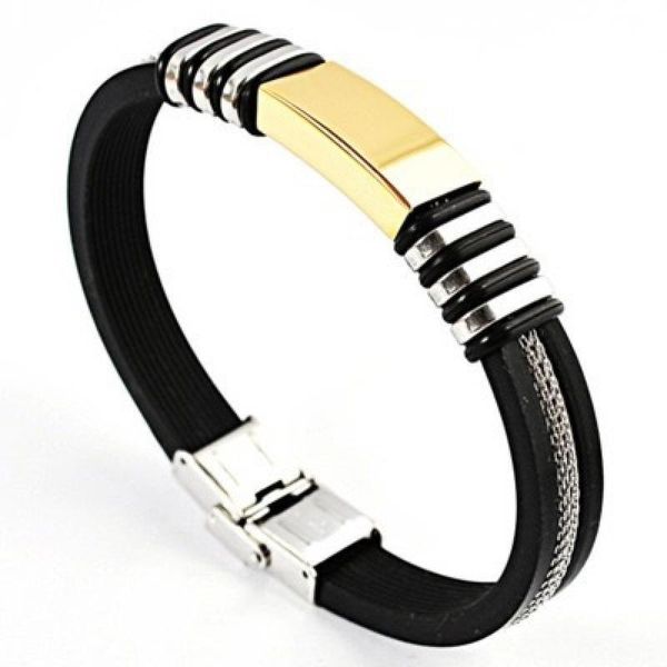 bangle fashionable sports metal silicone bracelets for men basketball running wrist band jewelry accessories, Black
bangle fashionable sports metal silicone bracelets for men basketball running wrist band jewelry accessories, Black