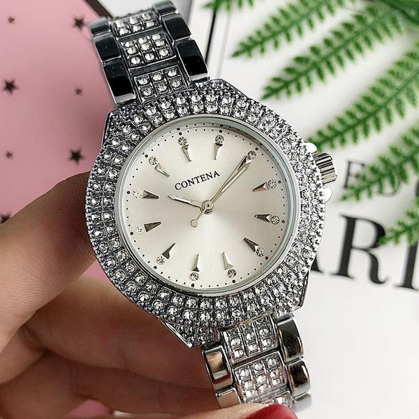 wristwatches famous luxury brand silver watch women watches rhinestone women's ladies stainless steel clock, Slivery;brown
wristwatches famous luxury brand silver watch women watches rhinestone women's ladies stainless steel clock, Slivery;brown