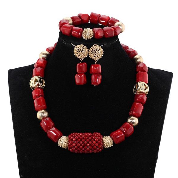 earrings & necklace natural coral simple original beads jewelry set bracelet wine red bridal abh603, Silver
earrings & necklace natural coral simple original beads jewelry set bracelet wine red bridal abh603, Silver