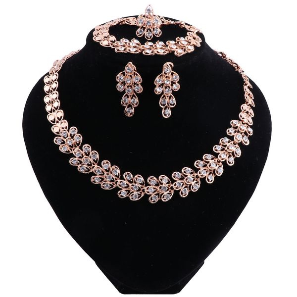 african beads wedding accessories jewelry sets style crystal gold color bridal necklace bracelet earrings rings set, Black
african beads wedding accessories jewelry sets style crystal gold color bridal necklace bracelet earrings rings set, Black