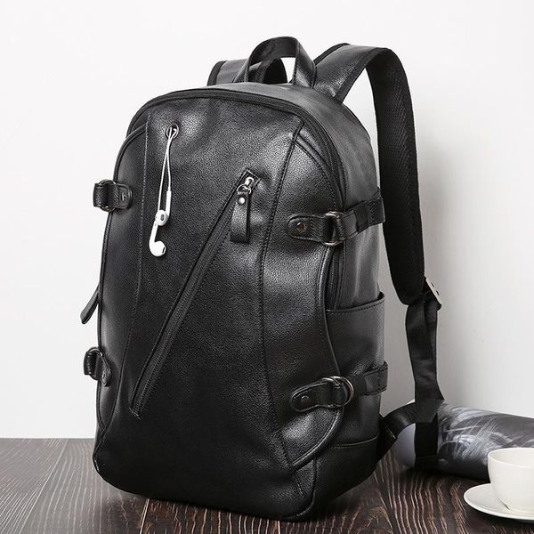 backpack fashion casual men's black leather pu travel daypack large capacity student lapschool bag usb charging
backpack fashion casual men's black leather pu travel daypack large capacity student lapschool bag usb charging
