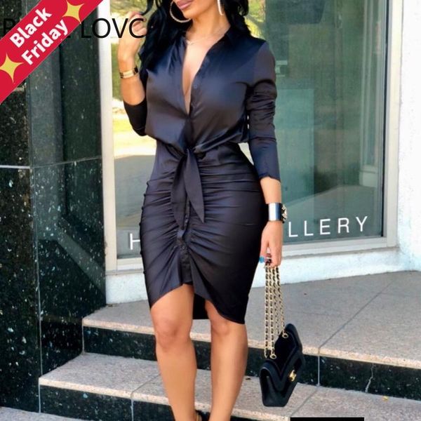 women lace-up solid color long sleeve midi dress shirt elegant fashion party casual dresses, Black;gray
women lace-up solid color long sleeve midi dress shirt elegant fashion party casual dresses, Black;gray