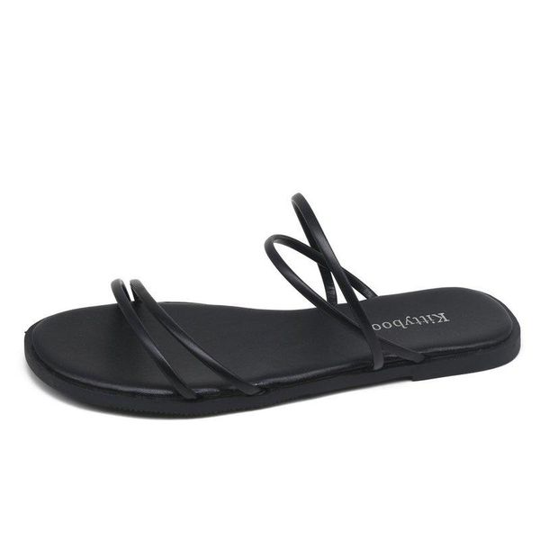 casual summer women's slippers fashion simple pure color wild trend elegant flat outdoor 2021, Black
casual summer women's slippers fashion simple pure color wild trend elegant flat outdoor 2021, Black