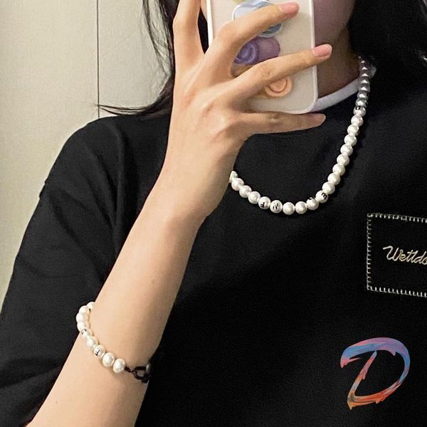 chains men's women's accessories we11done pearl necklace couples bracelet welldone trendy fashion, Silver
chains men's women's accessories we11done pearl necklace couples bracelet welldone trendy fashion, Silver