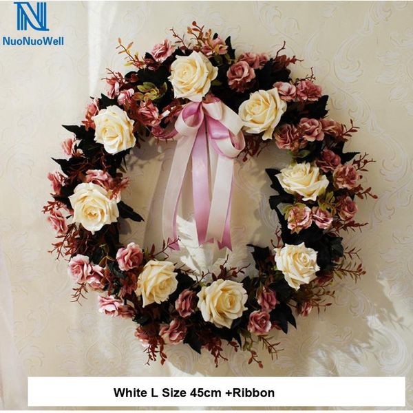 nuonuowell 35-45cm artificial rose garland wedding flower wreath ring home door lintel hang decor handmade floral decorative flowers & wreat 
nuonuowell 35-45cm artificial rose garland wedding flower wreath ring home door lintel hang decor handmade floral decorative flowers & wreat