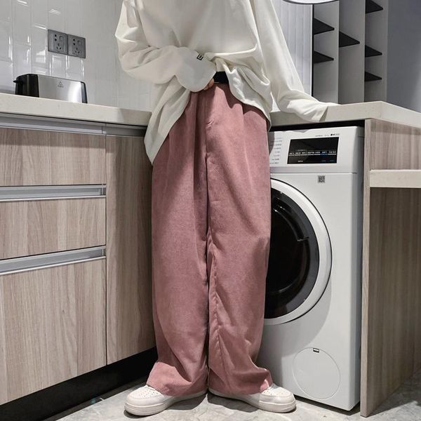 men's pants man casual straight corduroy woman solid color oversize trousers korean streetwear wide leg pink/navy blue, Black
men's pants man casual straight corduroy woman solid color oversize trousers korean streetwear wide leg pink/navy blue, Black