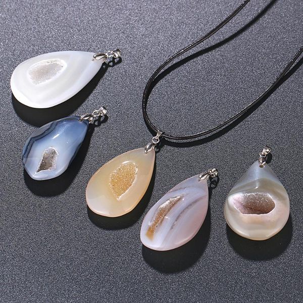 pendant necklaces shinygem natural irregular shape agates with leather chain necklace bohemian statement jewelry for women men, Silver
pendant necklaces shinygem natural irregular shape agates with leather chain necklace bohemian statement jewelry for women men, Silver