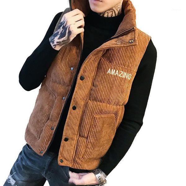 men's vests men vest corduroy waistcoat winter stand-up collar sleeveless jacket slim youth cotton thick, Black;white
men's vests men vest corduroy waistcoat winter stand-up collar sleeveless jacket slim youth cotton thick, Black;white