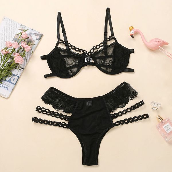 aduloty lace lingerie set women sleepwear lace bralette and pantie intimate underwea transparent chain bra, Black;white
aduloty lace lingerie set women sleepwear lace bralette and pantie intimate underwea transparent chain bra, Black;white