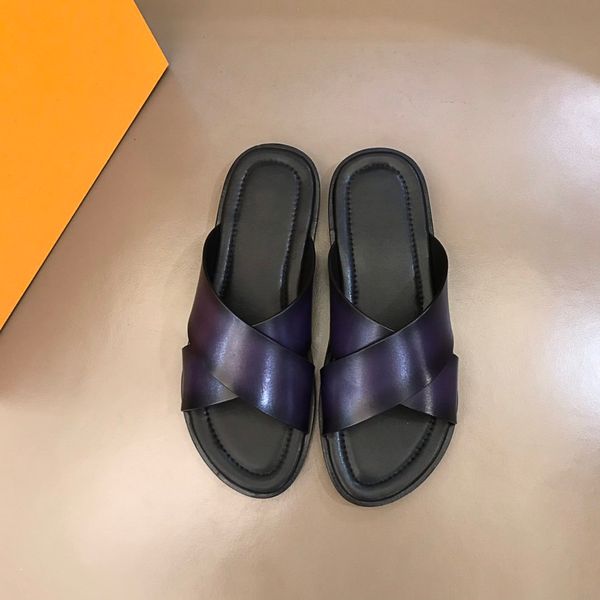 men genuine leather slippers slide sandals designer leisure non-slip slides summer outdoor breathable 5 colors flip flops slippers size 38-4, Black
men genuine leather slippers slide sandals designer leisure non-slip slides summer outdoor breathable 5 colors flip flops slippers size 38-4, Black