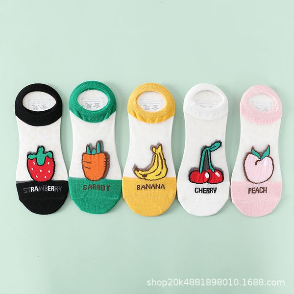 socks hosiery 2021 spring and summer cotton bottom female boat fruit cartoon lovely transparent net glass silk socks, Black;white
socks hosiery 2021 spring and summer cotton bottom female boat fruit cartoon lovely transparent net glass silk socks, Black;white