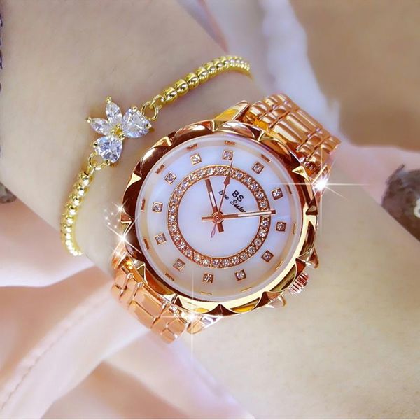 wristwatches 2021 diamond women watch rhinestone elegant ladies rose gold clock wrist watches for relogio feminino, Slivery;brown
wristwatches 2021 diamond women watch rhinestone elegant ladies rose gold clock wrist watches for relogio feminino, Slivery;brown