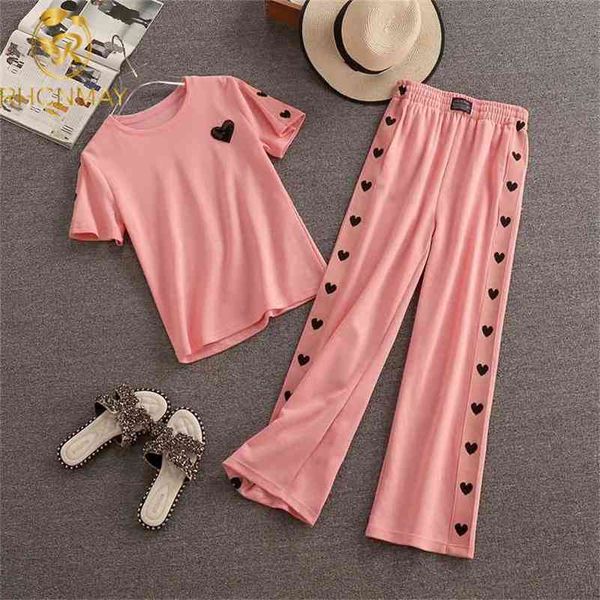 fashion summer love sequins short sleeve t-shirt + long pants two piece pants casual running 2 suit sports female 210506, White
fashion summer love sequins short sleeve t-shirt + long pants two piece pants casual running 2 suit sports female 210506, White