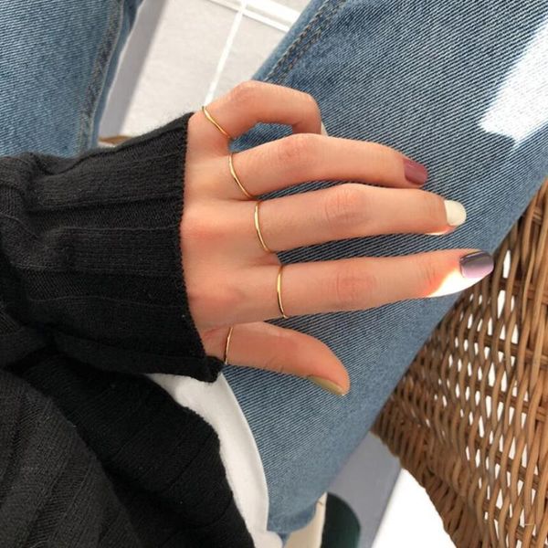 cluster rings trendy 100% réel pur 925 bague en argent sterling mode simple lisse anneau fin mince petite pour les femmes bijoux, Golden;silver
cluster rings trendy 100% réel pur 925 bague en argent sterling mode simple lisse anneau fin mince petite pour les femmes bijoux, Golden;silver