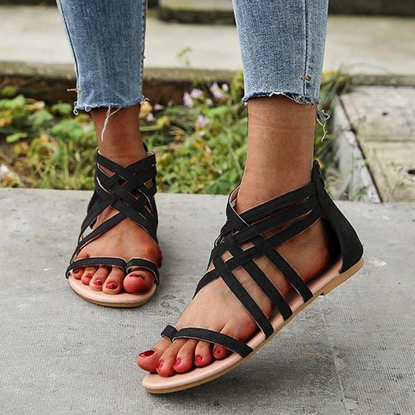 sandals rimocy summer cross-tied roman women outdoor casual flat heels sandalias mujer plus size clip toe beach shoes woman, Black
sandals rimocy summer cross-tied roman women outdoor casual flat heels sandalias mujer plus size clip toe beach shoes woman, Black