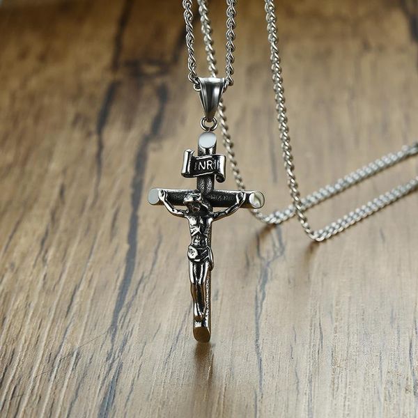 pendants vintage cross jesus pendant necklace women men inri christian religion stainless steel, Black
pendants vintage cross jesus pendant necklace women men inri christian religion stainless steel, Black