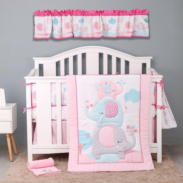 7pcs cotton baby girls bedding set pink crib mattress cover for borns cute colorful elephant quilt bumper bedskirt bed sheet sets
7pcs cotton baby girls bedding set pink crib mattress cover for borns cute colorful elephant quilt bumper bedskirt bed sheet sets
