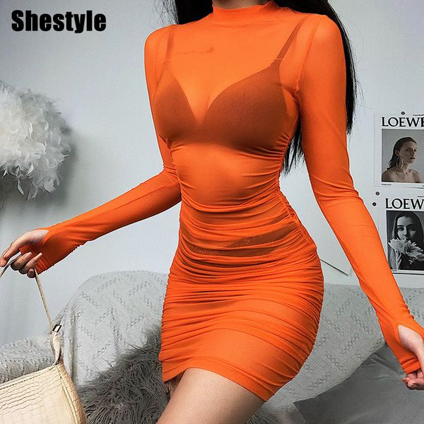 shestyle orange mesh bodycon dress women transparent solid summer style club party streetwear fashion fitted outfits 2021ing, Black;white
shestyle orange mesh bodycon dress women transparent solid summer style club party streetwear fashion fitted outfits 2021ing, Black;white