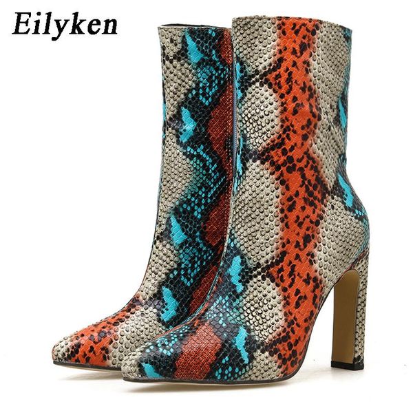 print snake pu women ankle boots zip pointed toe footwear thick high heels female boot party shoes 2021 winter, Black
print snake pu women ankle boots zip pointed toe footwear thick high heels female boot party shoes 2021 winter, Black