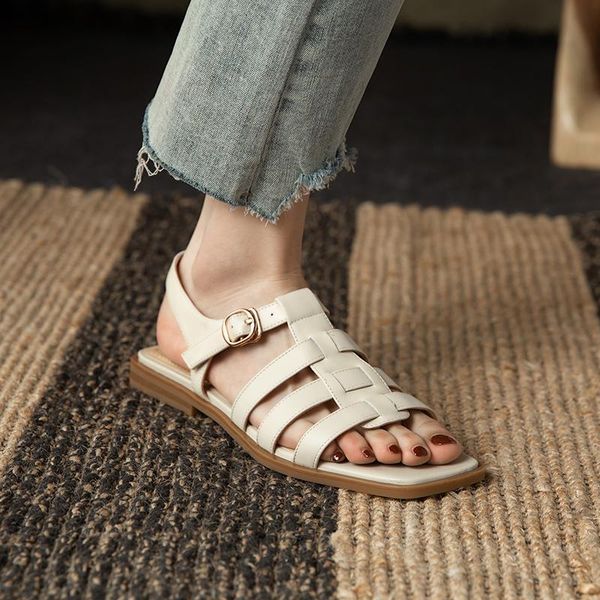 summer arrival genuine leather beach sandals roman fashion leisure women's shoes flat, Black
summer arrival genuine leather beach sandals roman fashion leisure women's shoes flat, Black