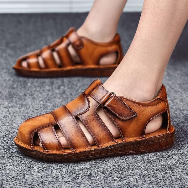 sandals summer genuine leather outdoor shoes men handmade sewing classic male soft beach sandalias sandal slides big size 48, Black
sandals summer genuine leather outdoor shoes men handmade sewing classic male soft beach sandalias sandal slides big size 48, Black