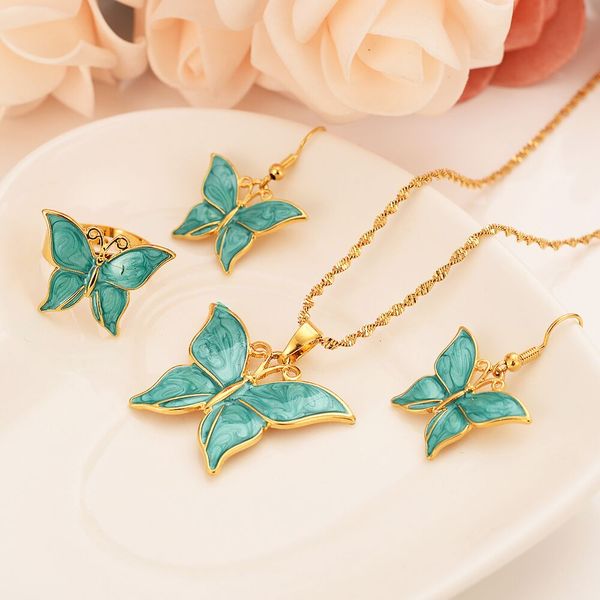 dubai 9 k fine solid gold coating pendant necklace earrings rings butterfly papua new party jewelry sets green, Black
dubai 9 k fine solid gold coating pendant necklace earrings rings butterfly papua new party jewelry sets green, Black