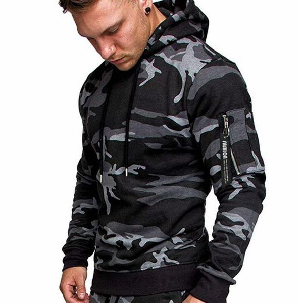 men's hoodies & sweatshirts fashion hoodie men workout hooded long sleeve with zipper pockets pullover sweatshirt camo sport gym, Black
men's hoodies & sweatshirts fashion hoodie men workout hooded long sleeve with zipper pockets pullover sweatshirt camo sport gym, Black