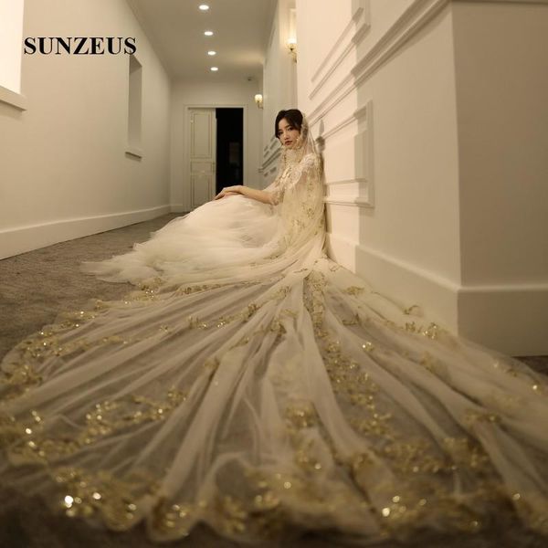 bridal veils voile de mariee longue 4m champagne with gold appliques sequins luxury mantillas for church one layer wedding veil, Black
bridal veils voile de mariee longue 4m champagne with gold appliques sequins luxury mantillas for church one layer wedding veil, Black