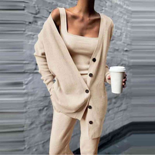 spring solid rib knitted 3 piece sets women elegant strapless and long pants suit single breasted long cardigan, White
spring solid rib knitted 3 piece sets women elegant strapless and long pants suit single breasted long cardigan, White