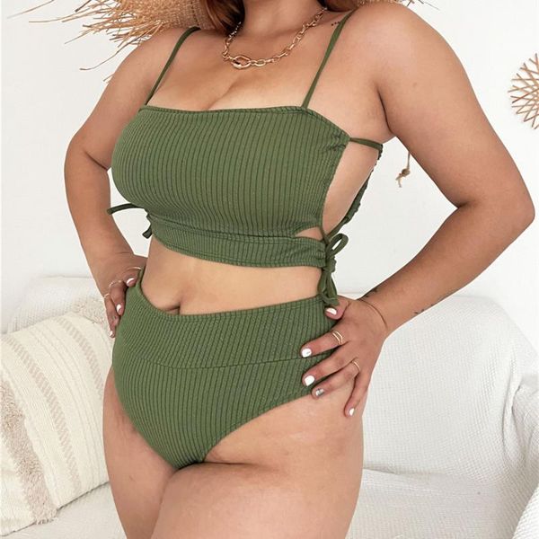 women's swimwear plus size ribbed swimsuit women 2022 two pieces bikini set solid bandage large big bathing suits summer beachwear, White;black
women's swimwear plus size ribbed swimsuit women 2022 two pieces bikini set solid bandage large big bathing suits summer beachwear, White;black