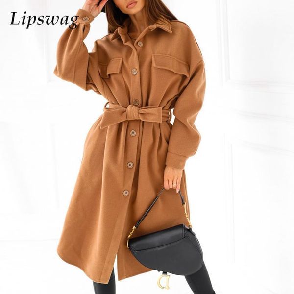 women's wool & blends lady elegant fashion bandage belted long overcoat autumn winter woolen coat women casual button sleeve jacket ou, Black
women's wool & blends lady elegant fashion bandage belted long overcoat autumn winter woolen coat women casual button sleeve jacket ou, Black