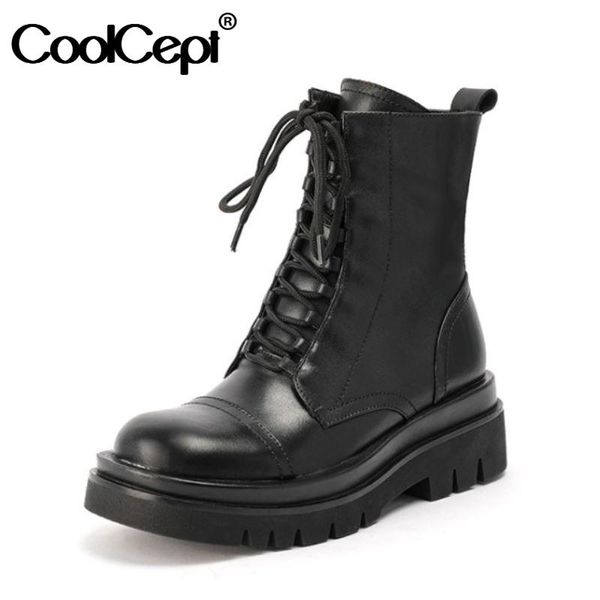 boots coolcept women ankle real leather rivets thick bottom winter autumn shoes fashion cool short size 34-42, Black
boots coolcept women ankle real leather rivets thick bottom winter autumn shoes fashion cool short size 34-42, Black