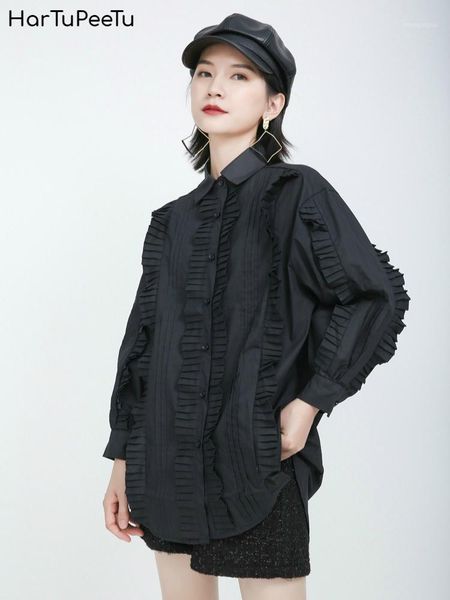 black white blouse women vintage plus size 2021 shirt long sleeve ruffles pleated decorate irregular hem loose casual women's blouses
black white blouse women vintage plus size 2021 shirt long sleeve ruffles pleated decorate irregular hem loose casual women's blouses