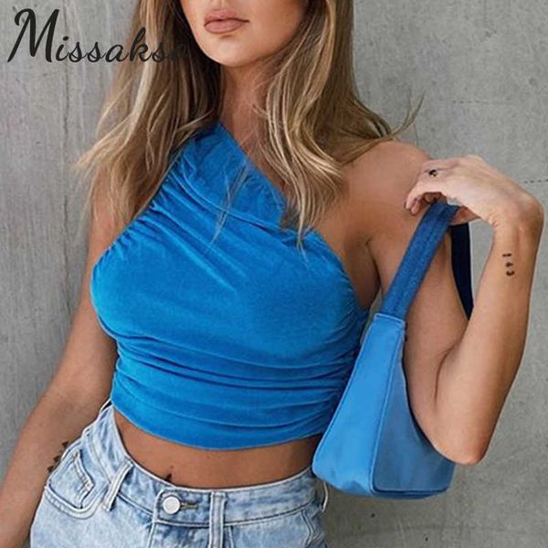 missakso skinny one shoulder ruched crop summer women casual blue backless tank sleeveless t shirts party 210625, White
missakso skinny one shoulder ruched crop summer women casual blue backless tank sleeveless t shirts party 210625, White