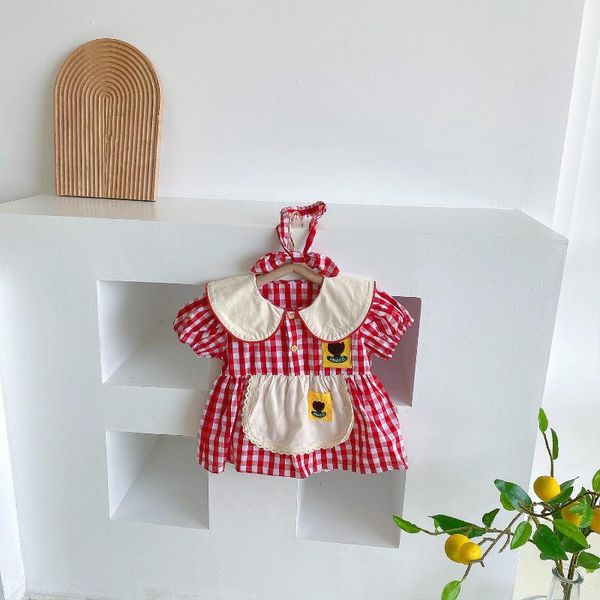 girl's dresses summer baby girl clothes red plaid party dress garden style patchwork toddler short sleeve outfits, Red;yellow
girl's dresses summer baby girl clothes red plaid party dress garden style patchwork toddler short sleeve outfits, Red;yellow