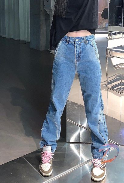 men's jeans women's adererror irregular wrap-around cowboy pants street broken tape trousers, Blue
men's jeans women's adererror irregular wrap-around cowboy pants street broken tape trousers, Blue