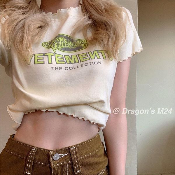 women's t-shirt summer 2021 fashion korean version loose letters printed curling short-sleeved female students short top, White
women's t-shirt summer 2021 fashion korean version loose letters printed curling short-sleeved female students short top, White