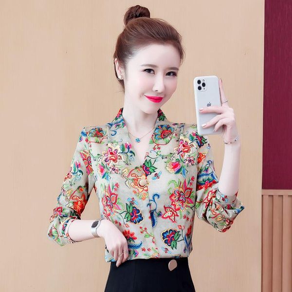 women's blouses & shirts retro printed shirt long sleeve 2021 spring and autumn fashion v-neck western-style all-match, White
women's blouses & shirts retro printed shirt long sleeve 2021 spring and autumn fashion v-neck western-style all-match, White