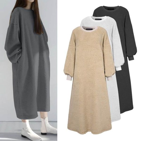 casual dresses women's winter warm pullovers stylish fluffy hoodies dress zanzea 2021 puff sleeve sweatshirt vestidos female o neck rob, Black;gray
casual dresses women's winter warm pullovers stylish fluffy hoodies dress zanzea 2021 puff sleeve sweatshirt vestidos female o neck rob, Black;gray