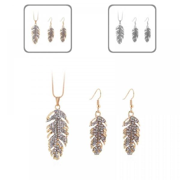 earrings & necklace women rhinestone inlaid long leaf pendant hook jewelry set, Silver
earrings & necklace women rhinestone inlaid long leaf pendant hook jewelry set, Silver