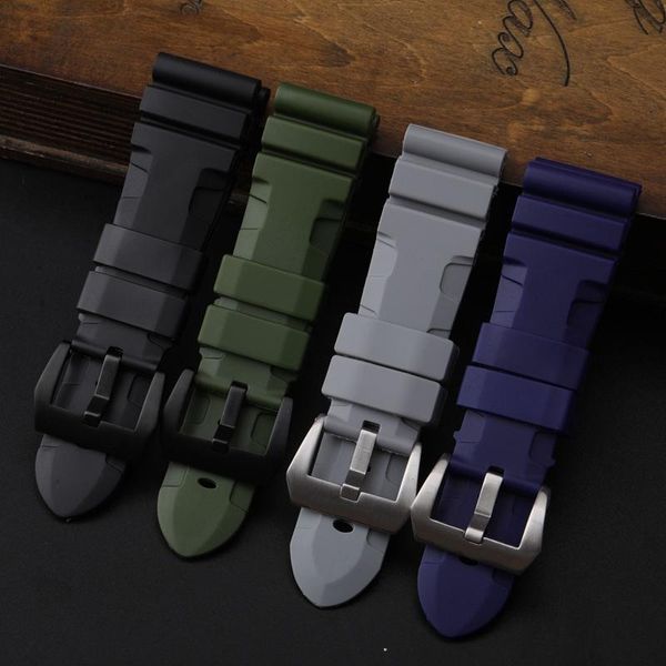 watch bands waterproof rubber watchband 24mm 26mm for pam111 441 soft black gray green blue men bracelet, Black;brown
watch bands waterproof rubber watchband 24mm 26mm for pam111 441 soft black gray green blue men bracelet, Black;brown