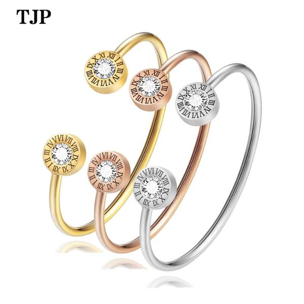 fashion classic roman alphabet set zircon stainless steel bracelet women's rose gold titanium bangle, Black
fashion classic roman alphabet set zircon stainless steel bracelet women's rose gold titanium bangle, Black