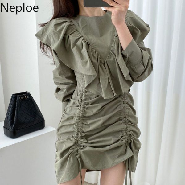 neploe chic women dress drawstring pleated lace-up mini dresses korean bodycon robe spring ruffle slim elegant dresses female 210422, Black;gray
neploe chic women dress drawstring pleated lace-up mini dresses korean bodycon robe spring ruffle slim elegant dresses female 210422, Black;gray