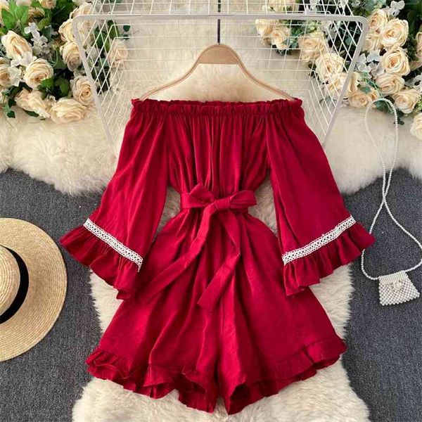 european american hollowed out flared sleeves loose slash neck jumpsuit women fashionable wide-leg pants c301 210507, Black;white
european american hollowed out flared sleeves loose slash neck jumpsuit women fashionable wide-leg pants c301 210507, Black;white