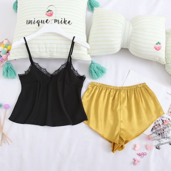 women's sleepwear lisacmvpnel lace women pajamas satin soft nightwear spaghetti strap shorts set pyjamas bwaz, Black;red
women's sleepwear lisacmvpnel lace women pajamas satin soft nightwear spaghetti strap shorts set pyjamas bwaz, Black;red