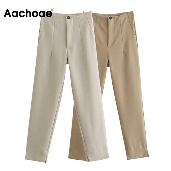 women's pants & capris aachoae 2021 spring women elegant solid color high waist fashion office ladies long trousers chic split straight, Black;white
women's pants & capris aachoae 2021 spring women elegant solid color high waist fashion office ladies long trousers chic split straight, Black;white
