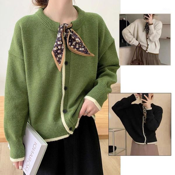 women's sweaters 2021 autumn and winter fashion loose knit sweater round neck single breasted cardigan jacket, White;black
women's sweaters 2021 autumn and winter fashion loose knit sweater round neck single breasted cardigan jacket, White;black