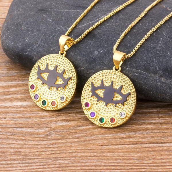 pendant necklaces lucky eye micro pave turkish evil necklace gold color chain copper zircon jewelry gift for women female, Silver
pendant necklaces lucky eye micro pave turkish evil necklace gold color chain copper zircon jewelry gift for women female, Silver