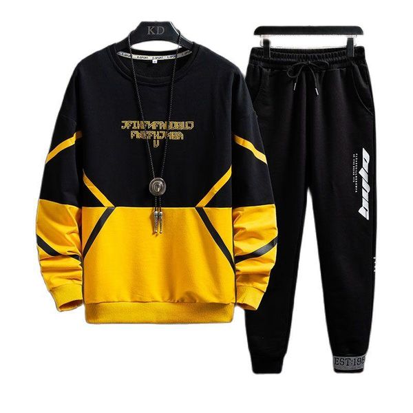 spring and autumn men's round collar sportsuit + trouser size 3xl tracksuits, Gray 
spring and autumn men's round collar sportsuit + trouser size 3xl tracksuits, Gray